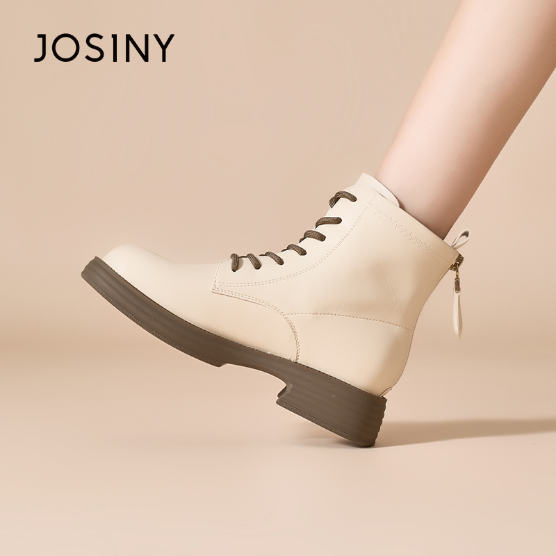 卓诗尼正品英伦风百搭软皮短靴