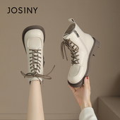 卓诗尼厚底马丁靴女2025早秋新款 英伦风复古短靴百搭正品 显瘦靴子