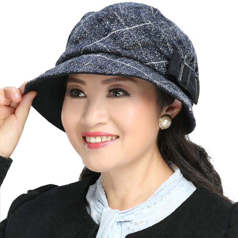 老年人帽子女春秋季休闲大檐褶皱渔夫帽子盆帽中年妈妈帽婆婆帽子