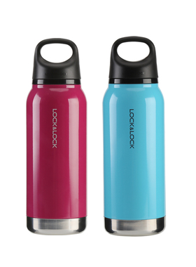 正品乐扣不锈钢保温杯 运动便携水杯水壶 时尚带手提LHC4153 4154