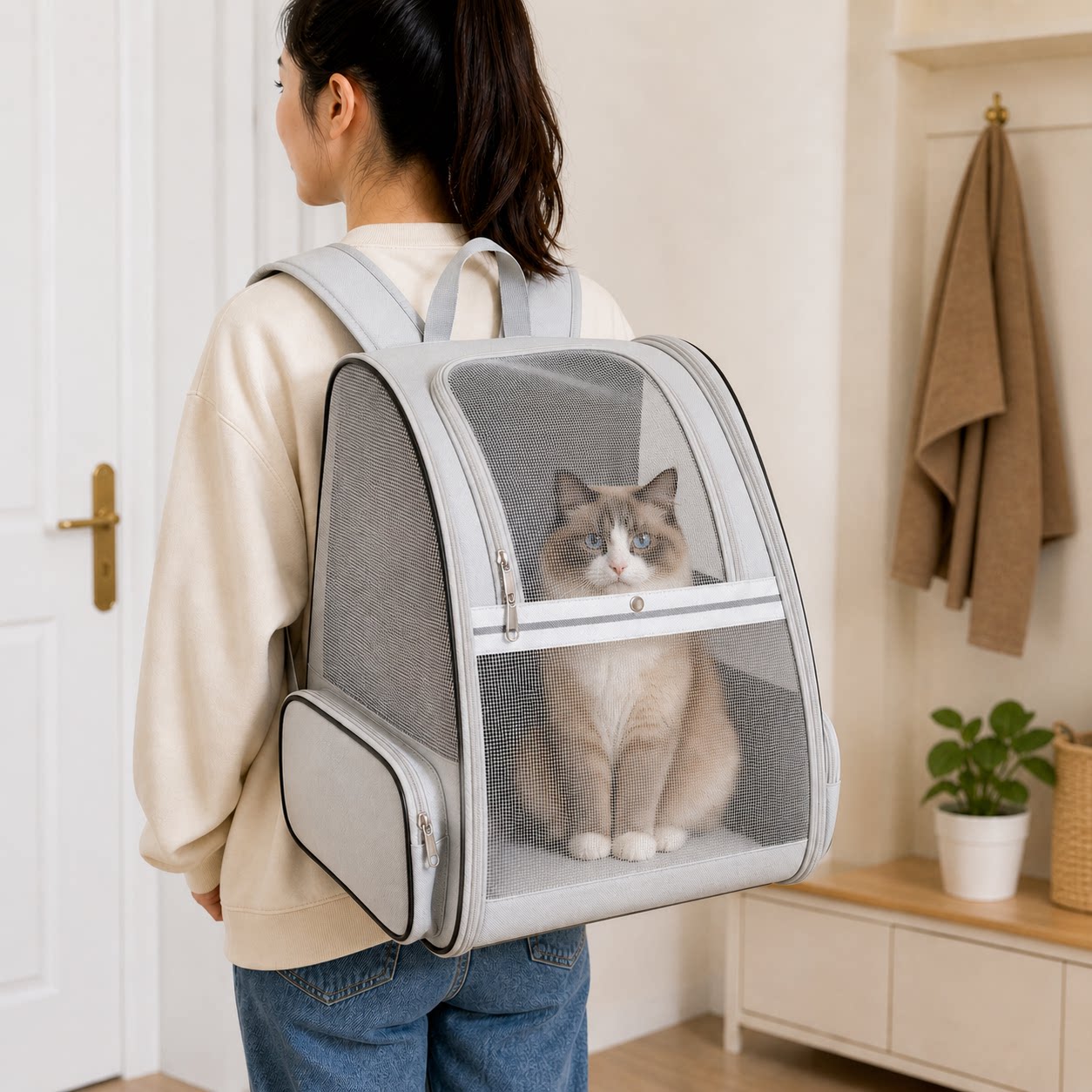 外贸出口猫包便携外出双肩宠物包狗包猫咪携带用品猫袋猫背包