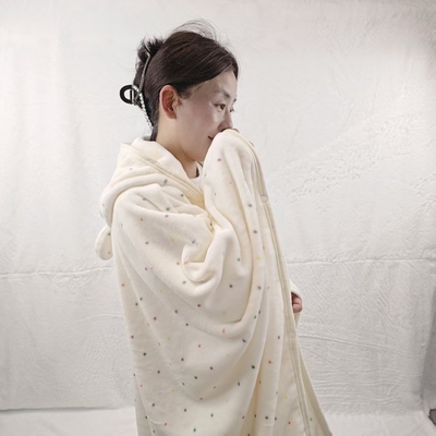 加厚法兰绒披风办公室学生午睡