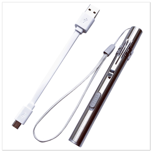 LED白光或黄光或双光源笔灯笔式笔电筒笔型临床查体充电金属电筒
