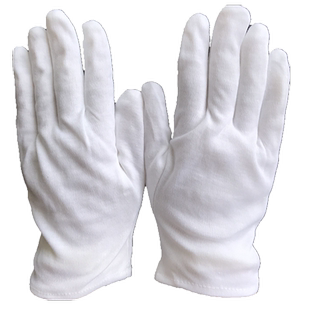 包邮白色棉礼仪手套演出阅兵吸汗白手套开车司机手套盘珠夏季作业