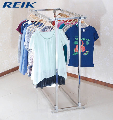 双杆服装展示架中岛架 不锈钢方管衣架 男女装衣服展示架落地衣架 - 封面