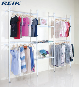 服装店上墙衣架服装展示架带板置物架组合式挂衣架女装店时装展示