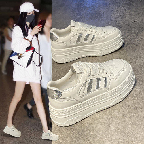 松糕厚底小白鞋女春舒适运动女鞋