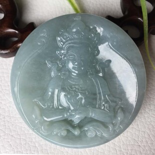 缅甸天然A货 水沫子 钠长石玉 吊坠 度母 大圆牌 挂件 送珠宝挂绳