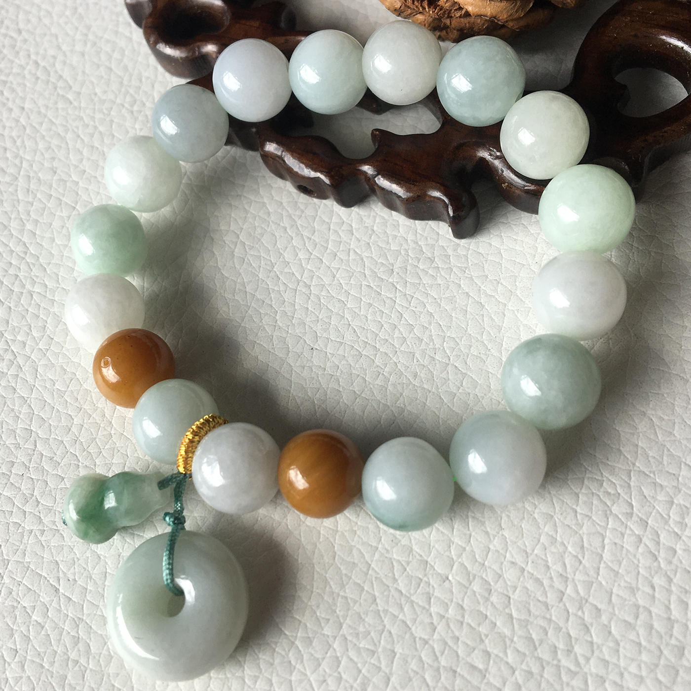 瑕疵清仓缅甸天然翡翠佛珠手串