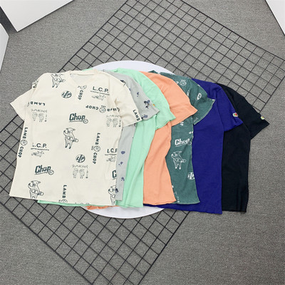 日系华夫格亨利领短袖T恤家居衣