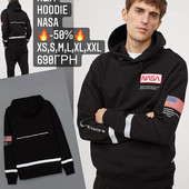 小武出品宇航员NASA联名H家3M反光春秋季 连帽加绒卫衣男口袋拉链