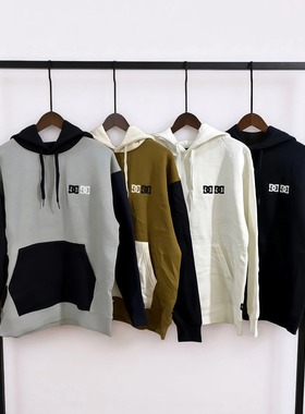 小武出品日系滑板系列秋冬季连帽加绒卫衣男女刺绣休闲宽松落肩袖