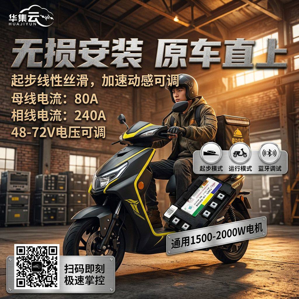 智能款电动车控制器48/60/72V通用500-2000W无损直上智能蓝牙配件
