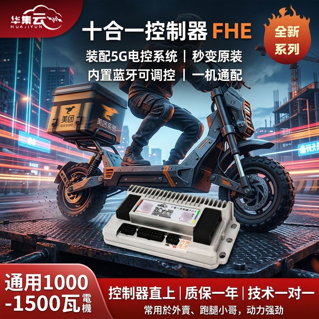 电动车鹰系列十合一电控模块智能内置蓝牙48v-60-72v编程外卖通用