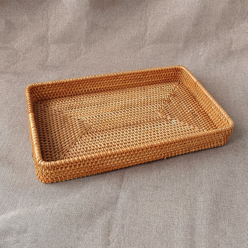 藤编茶盘水果面包篮收纳特价