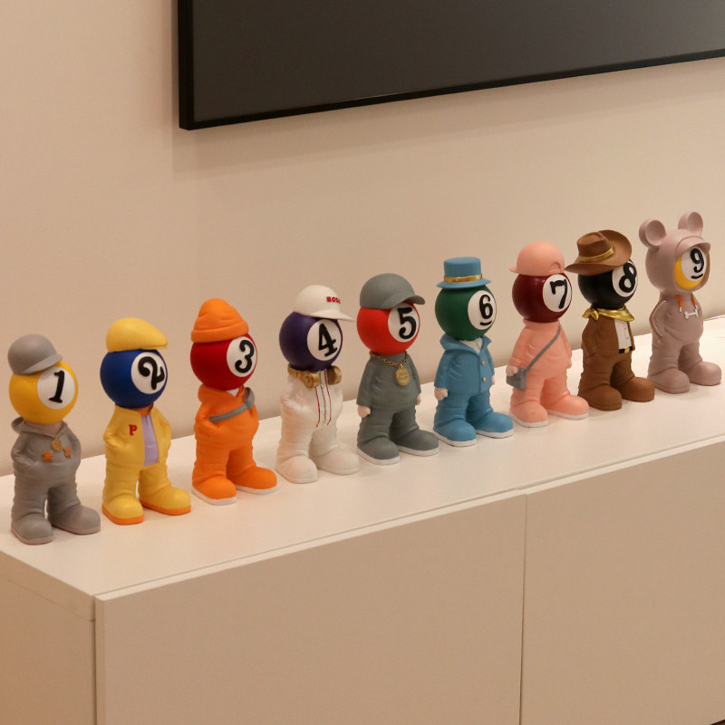 卡通黑八台球厅俱乐部玄关装饰创意摆件台球小子店铺开 业礼物摆