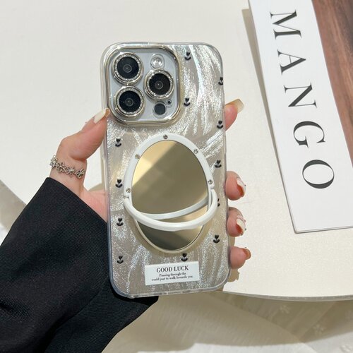 星星羽纱苹果17镜子手机壳郁金香