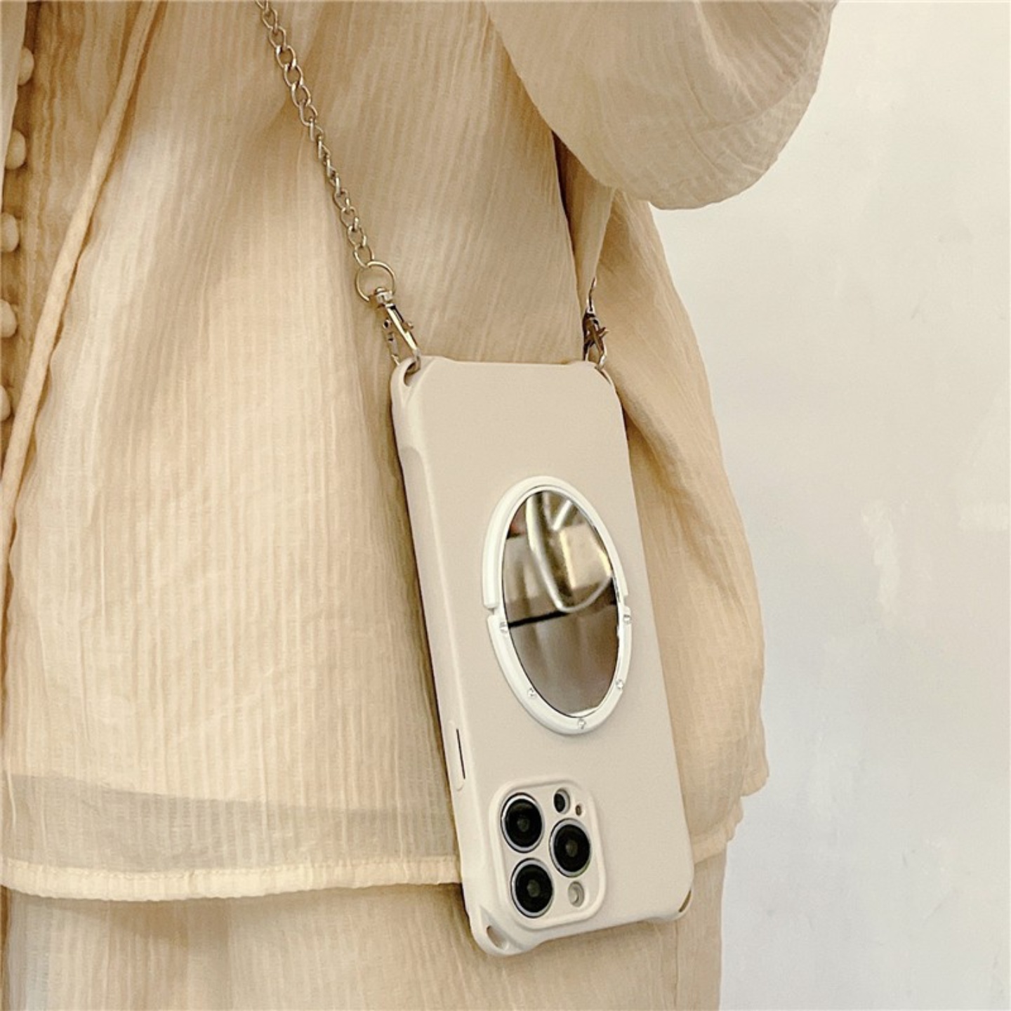 适用苹果16液态四角防摔镜子壳