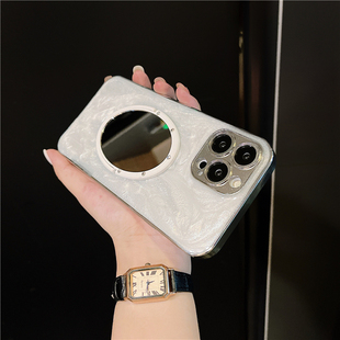 p70电镀银华为mate60/p50pro镜子手机壳滴胶奶白p40/p60保护壳mate50创意滴胶水墨荣耀50/80/90硬壳全包新款