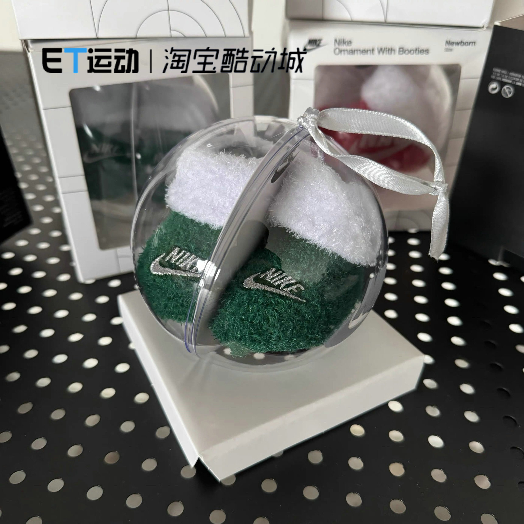 NIKE/耐克 正品男女童婴童学步袜1双圣诞加绒宝宝柔软 DH0804-365