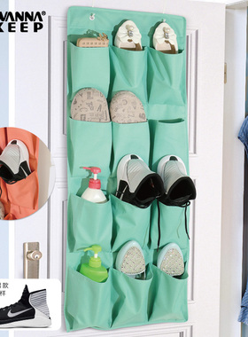 牛津布卧室门后免钉鞋子收纳挂袋多层悬挂式内衣整理袋多功能鞋架