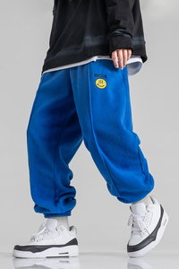 2025冬季新款男装笑脸休闲裤子加厚保暖萝卜卫裤长裤蓝  GK39-P50图片