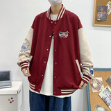 2026秋季新款港风原创棒球服夹克刺绣外套大皂风红GJ08-P70，男装夹克，电商B277(原6028)