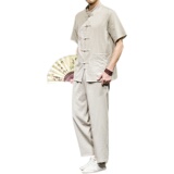 2025夏季新款男装套装风复古冰丝防皱短袖两件套黑墙A13-P75，男装T恤，电商B277(原6028)