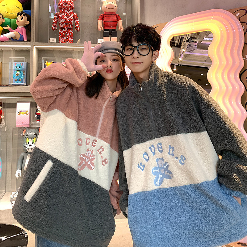 2026冬季新款原创刺绣港风撞色拼接外套情侣男女夹克GJ28-P95,男装夹克,电商B277(原6028)