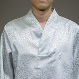 夏新款男原创盘扣宽松衬衣风唐装龙纹提花衬衫灰墙黑C13，男装衬衫，电商B277(原6028)