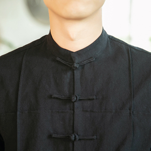 2021春季新款男装中国风衬衫中式盘扣唐装外套汉服上衣蓝 C06-P70图片