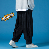 2025冬季新款风灯芯绒加绒加厚宽松灯笼裤休闲裤黑K102-P65，男装卫衣，电商B277(原6028)