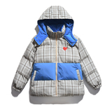 2026冬季新款格子爱心徽章可拆卸帽面包服保暖棉衣外套GM10-P125，男装棉衣，电商B277(原6028)