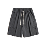 2025夏季新款风原创盘扣设计松紧腰休闲短裤DK93-P45，男装牛仔裤，电商B277(原6028)