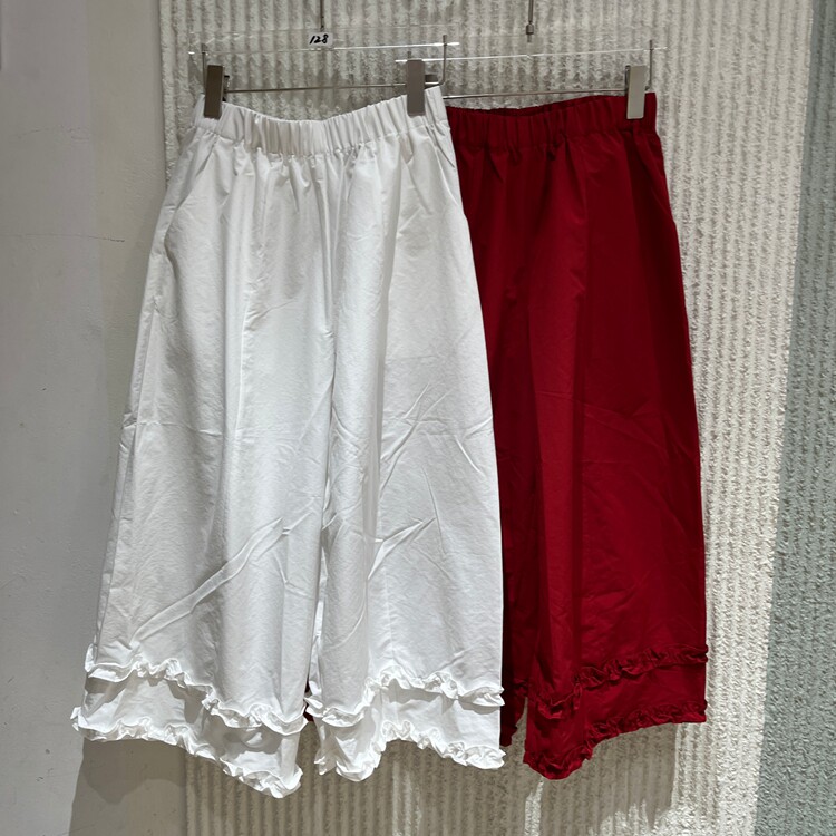 欧洲站2026夏新款松紧腰荷叶边休闲裤女宽松显瘦阔腿裤J6015