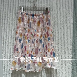 欧洲站现货2026夏季新款碎花半身裙高腰显瘦A字中长裙半裙0083
