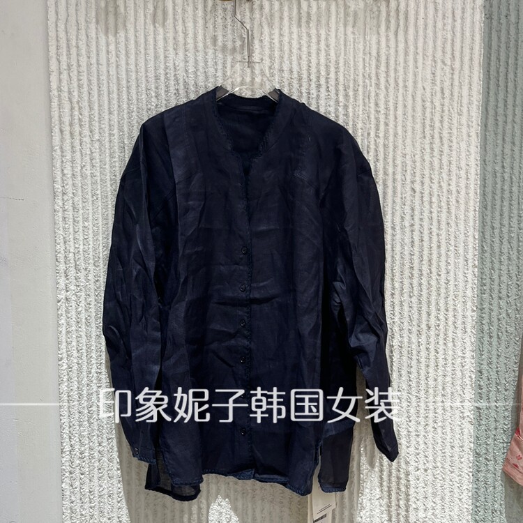 现货欧洲站2026夏季新款休闲宽松纽扣薄款长袖衬衫5133