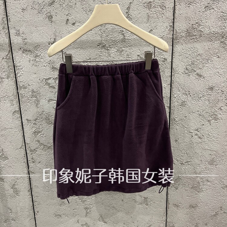 【现】韩国进口2026冬季新款 复古气质半身裙时尚双口袋短裙女