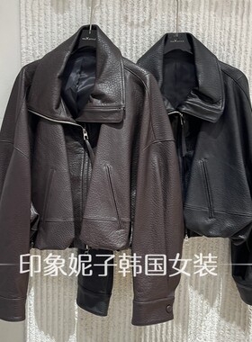 欧洲站2026秋季立领皮衣短外套