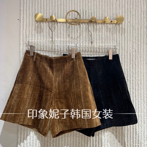 欧洲站秋季新款复古显瘦直筒短裤