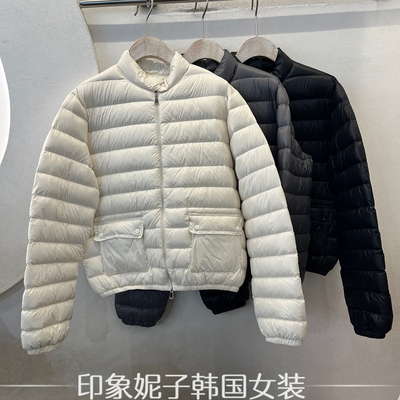 欧洲站2025冬季轻薄鹅绒服女短款立领拉链羽绒外套小个子轻羽绒服