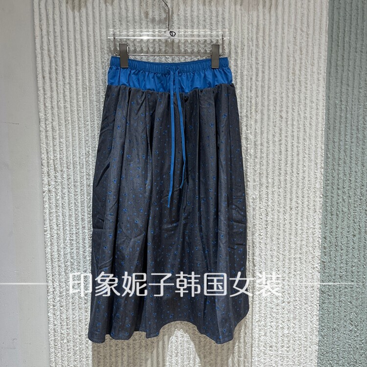 欧洲站2026秋季新款BOBO时尚百搭显瘦碎花牛仔半身裙女潮半裙5017