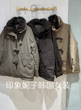 工装风中长款女羽绒服