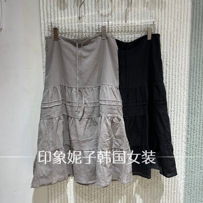 BOBO夏季显瘦蕾丝抽绳半身裙