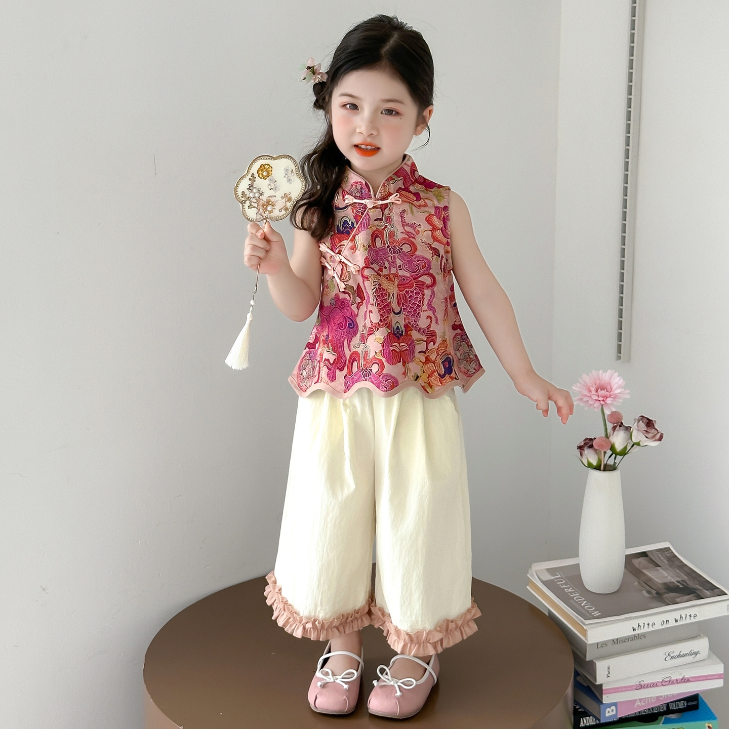 女童锦鲤新中式套装汉服两件套