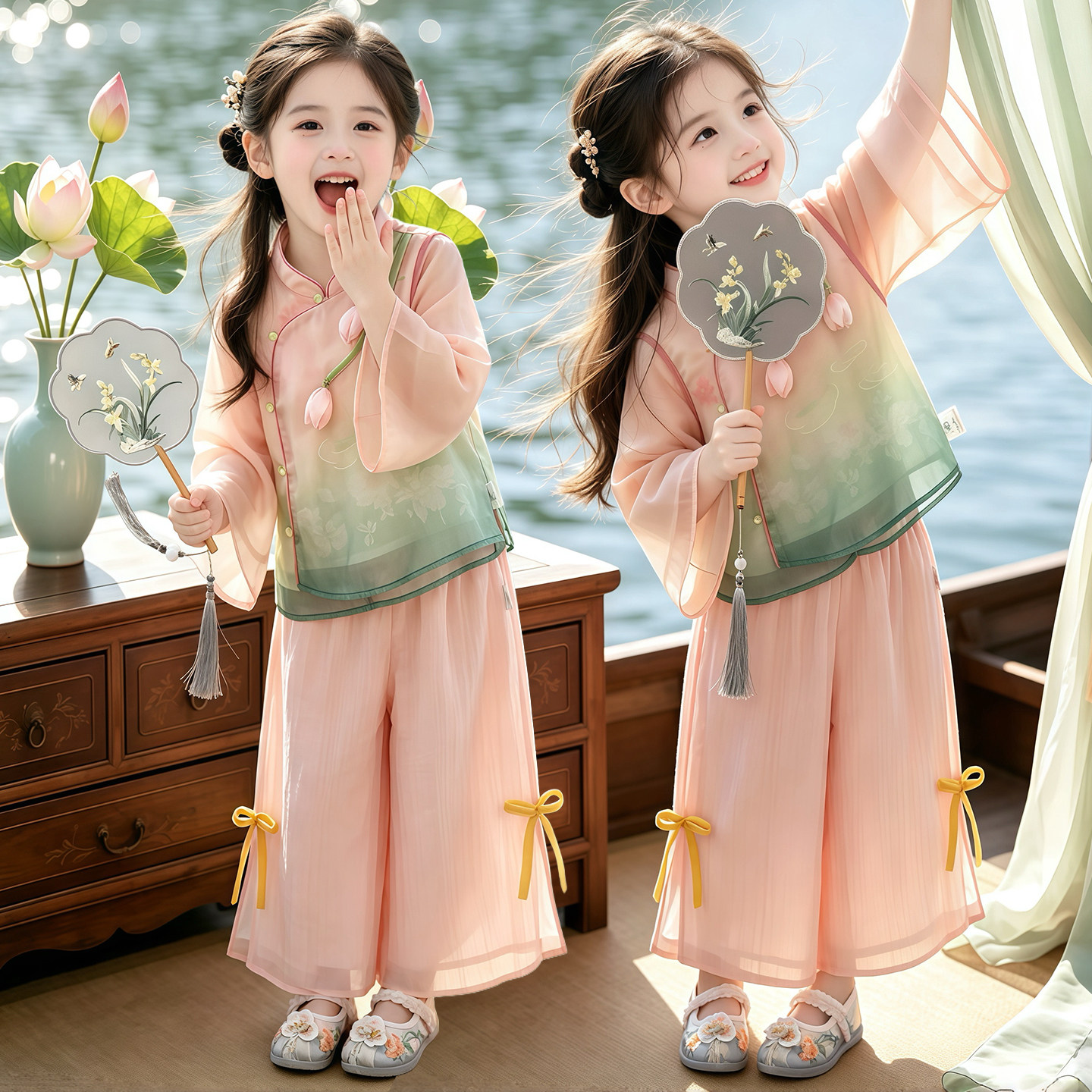 女童新中式超仙汉服套装表演服图片