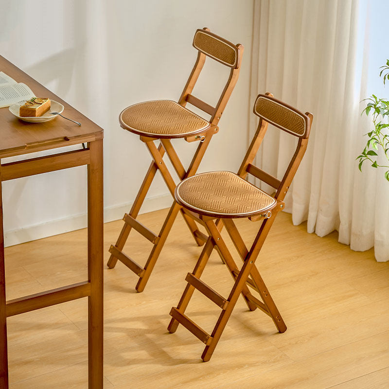 藤编可折叠吧台椅家用高脚凳厨房吧台凳可携式软包带靠背饭厅椅子,住宅家具,折叠凳/马扎,淘宝优惠券,粉丝福利购,淘宝优惠卷