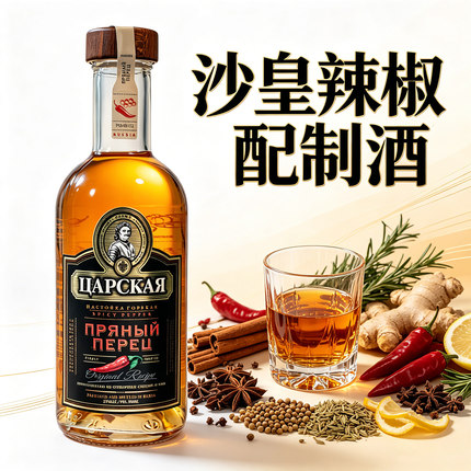 沙皇辣椒酒松子酒伏特加配制酒利口酒佐餐送礼商务小众特色洋酒
