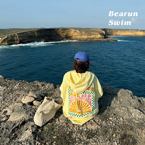 BEARUN SWIM 游泳速干沙滩浴巾游泳外披衣毛巾保暖外套冲浪斗篷