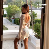 BEARUN 度假风海边沙滩防晒泳衣外套 2025新款 SWIM 比基尼外搭罩衫